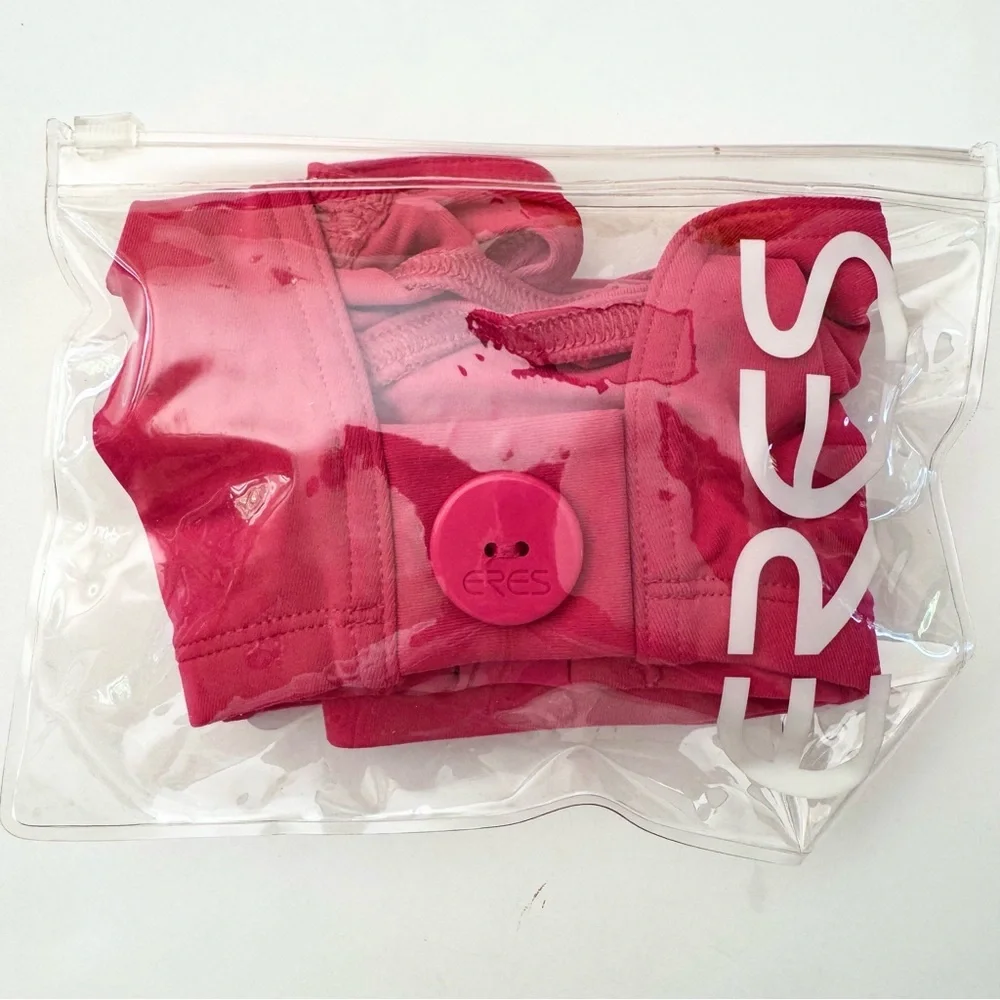 NWT ERES “Pop Roller” Button Detailed Halter Bikini Top Fuchsia Pink Full Cup - Picture 7 of 16